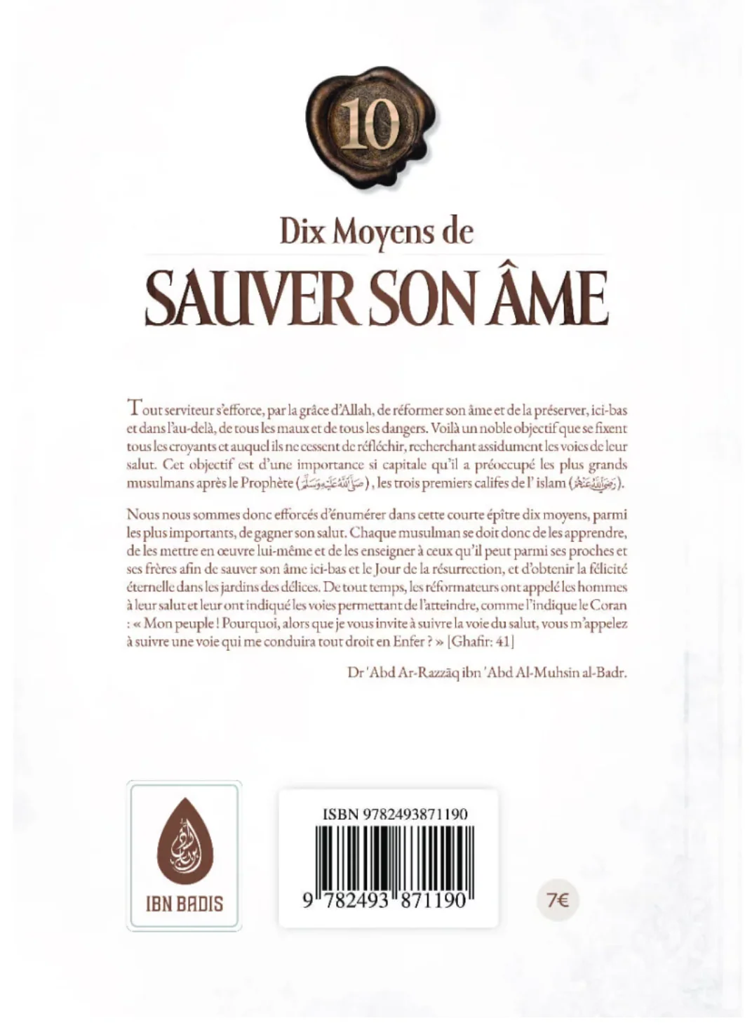 10 moyens de sauver son âme de Abd Ar-Razzâq al-Badr - Edition IBN BADIS - Image 2
