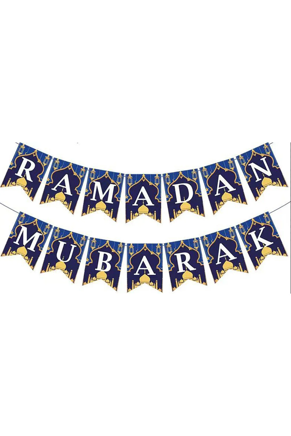 Banderole "Ramadan Mubarak" – Guirlande Festive et Élégante pour le Ramadan et l'Aïd 2025