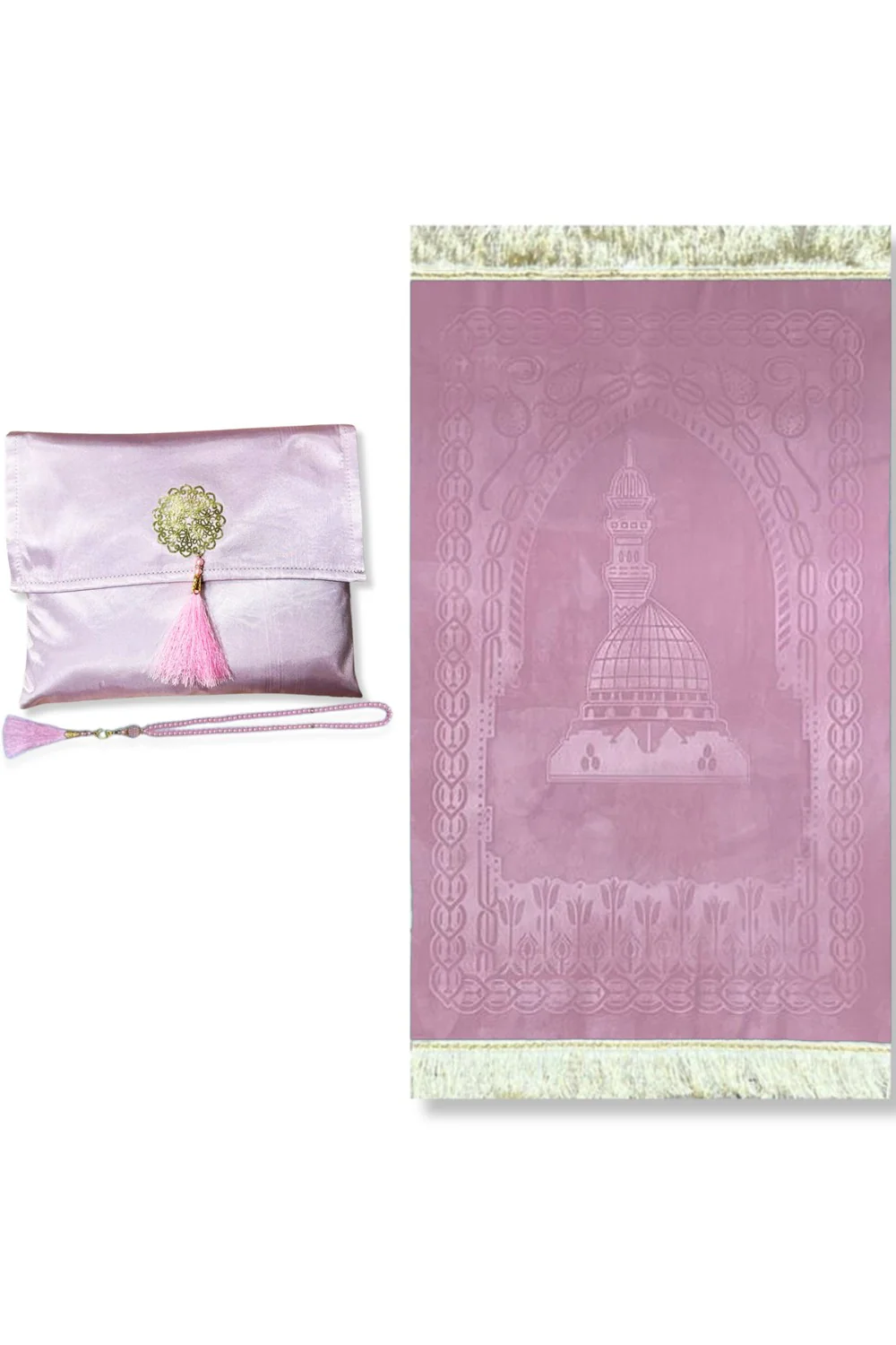 Coffret cadeau élégant Pochette en tissu Tapis de prière & Tasbih (chapelet) Sajada en Velours de Luxe - Image 16