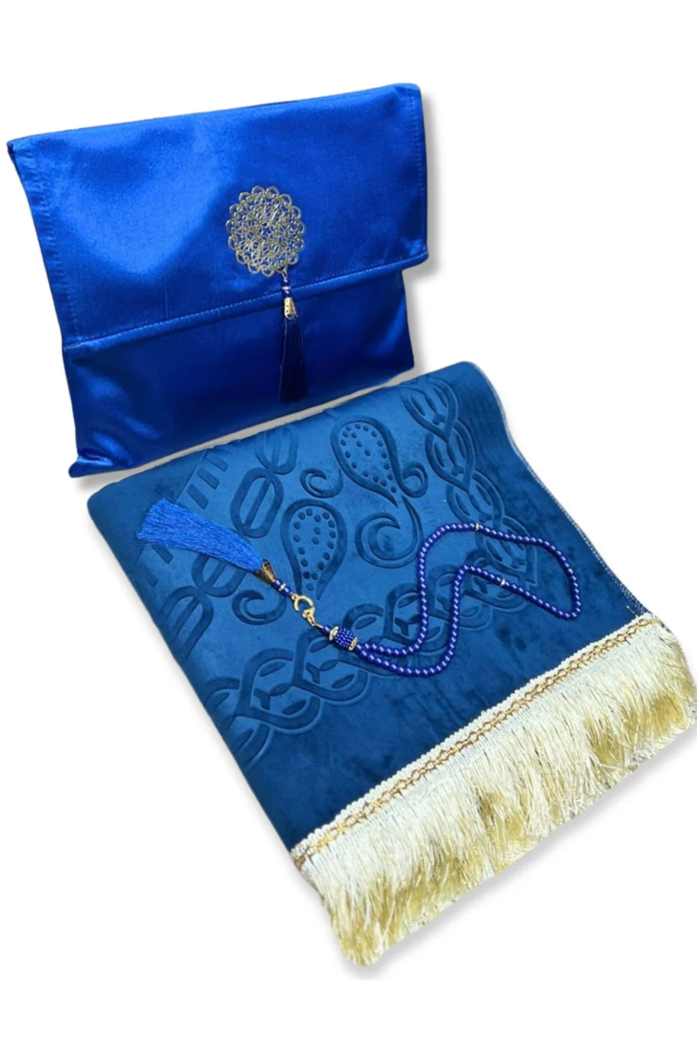 Coffret cadeau élégant Pochette en tissu Tapis de prière & Tasbih (chapelet) Sajada en Velours de Luxe - Image 6