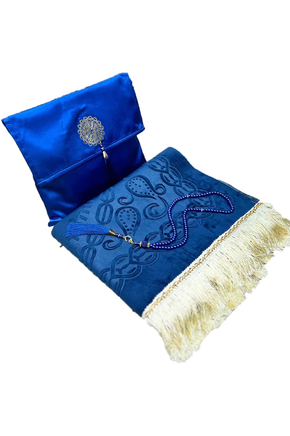 Coffret cadeau élégant Pochette en tissu Tapis de prière & Tasbih (chapelet) Sajada en Velours de Luxe - Image 8
