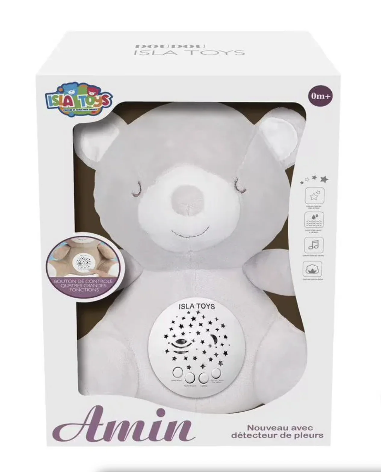 Doudou Ourson Veilleuse Coranique Détecteur de Pleurs – Isla Toys | Veilleuse 3 en 1 Bébé - Image 3