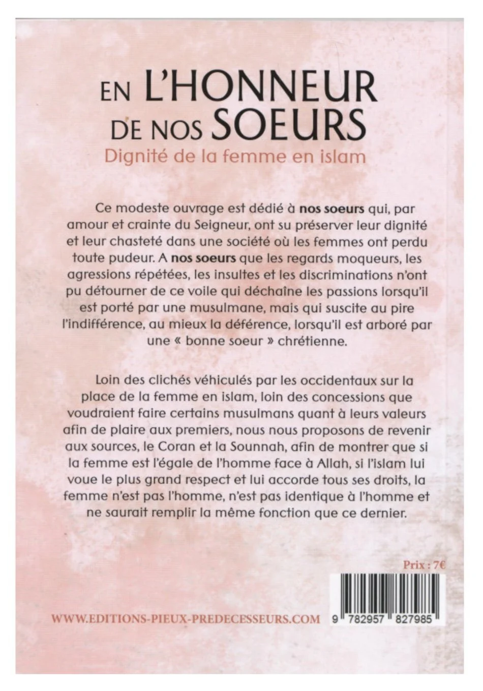 En l'honneur de nos sœurs - Dignité de la femme en islam de Rachid Maach – Éditions Les Pieux Prédécesseurs - Image 2