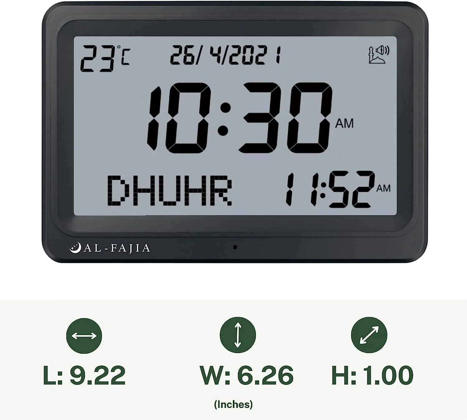 Horloge Adhan AL-FAJIA FAJ-113 Horloge (NOUVEAU MODELE) 8 sons de prière Azan - Image 15