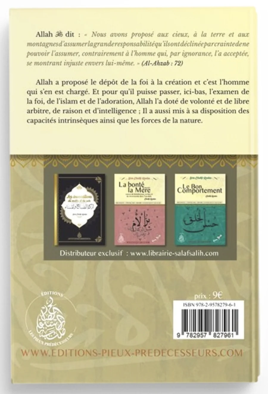 La Responsabilité sociale et humaine du musulman, De Cheikh Raslan - Éditions Les Pieux Prédécesseurs