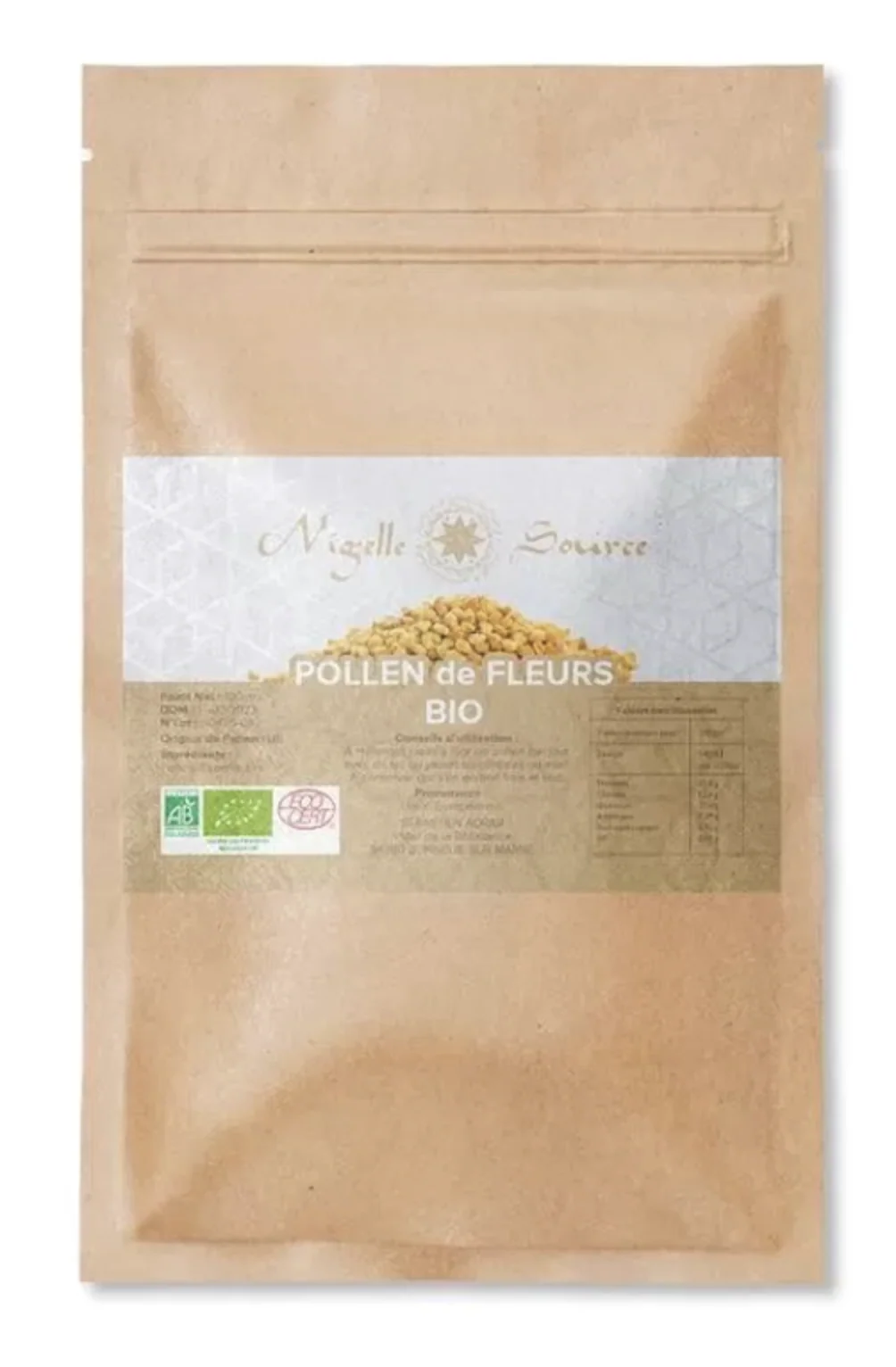 Pollen de fleurs Bio certifié Ecocert 100g Usage Alimentaire - Nigelle Source