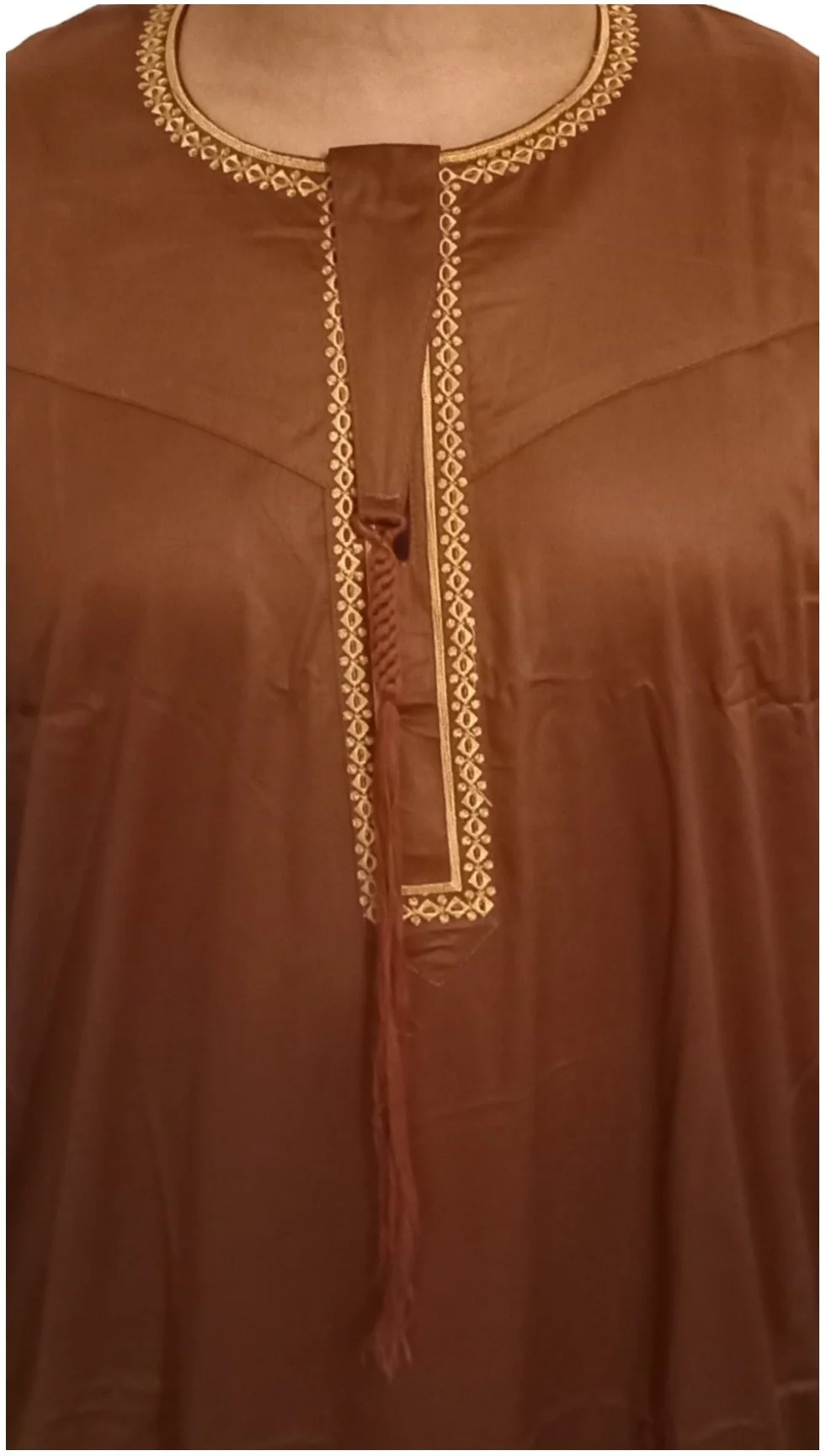 Qamis Omani en tissu satin précieux - Sultan - Image 18