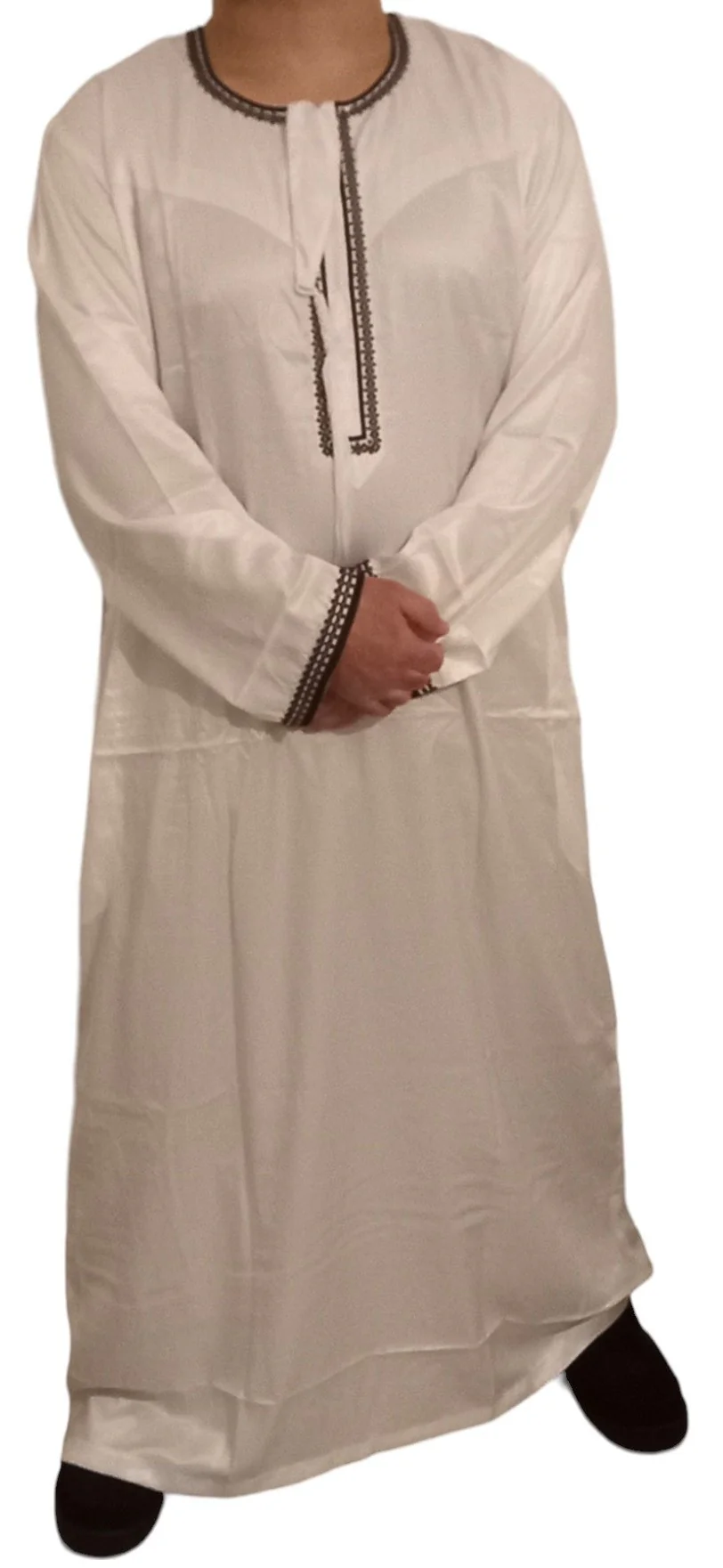 Qamis Omani en tissu satin précieux - Sultan - Image 4