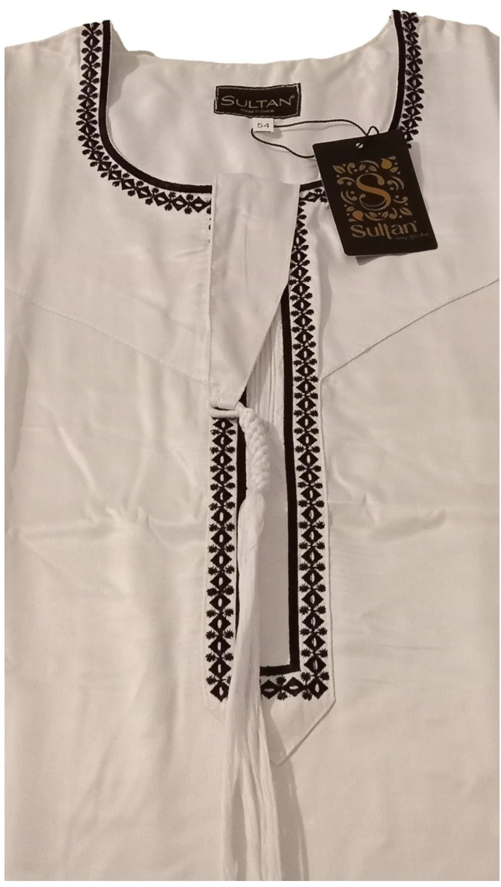 Qamis Omani en tissu satin précieux - Sultan - Image 5