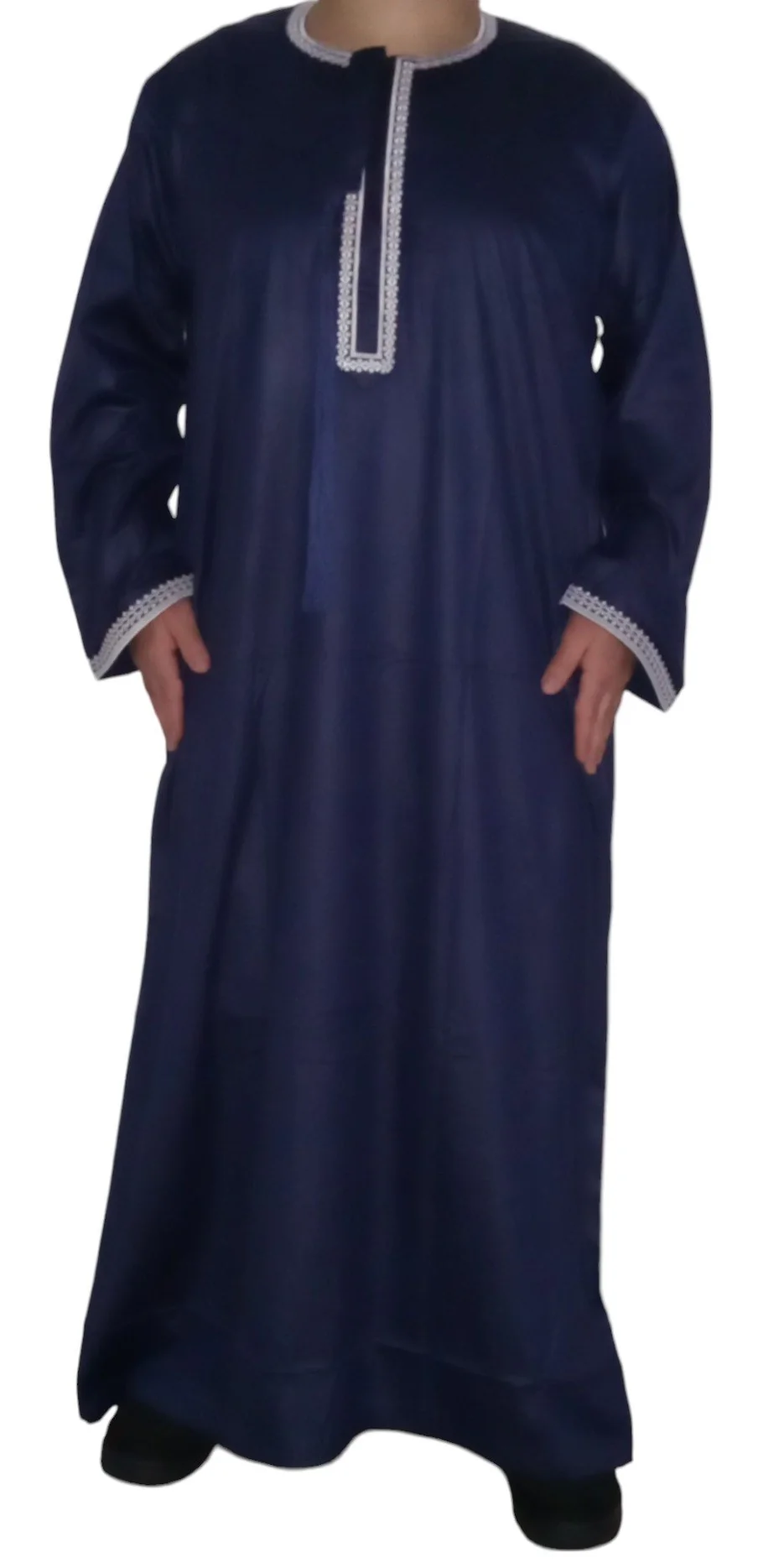 Qamis Omani en tissu satin précieux - Sultan - Image 8